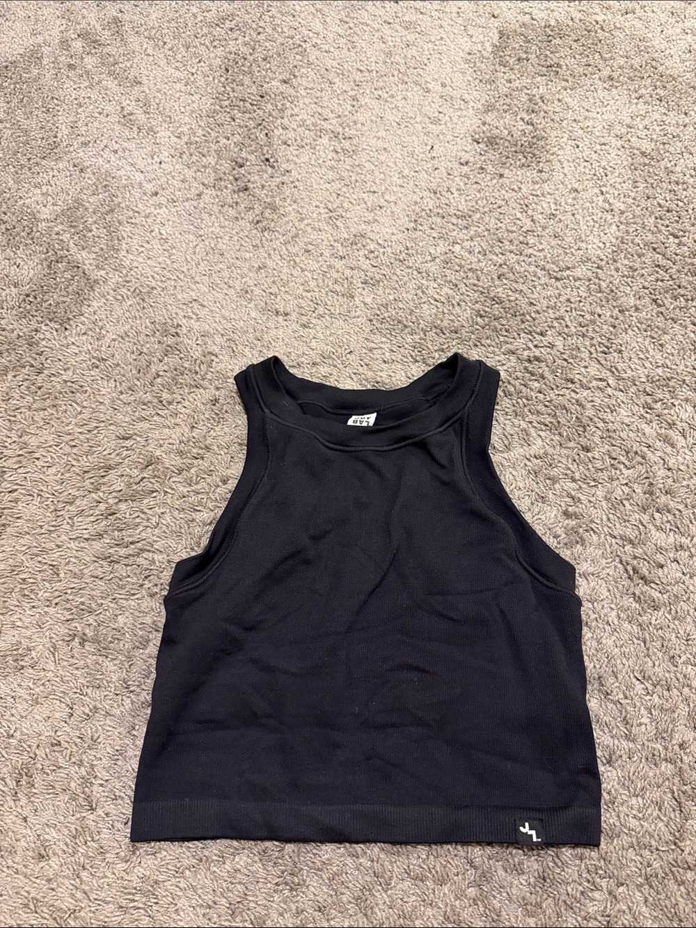 JoyLab Black Ribbed Crop Tank